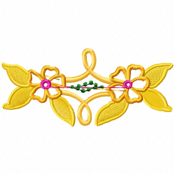 Flowers And Tree Embroidery Design 11